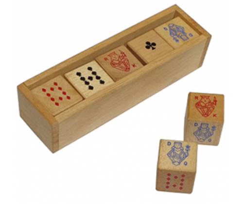 Ξύλινο Επιτραπέζιο Παιχνίδι Poker 5 Dice In Box - Τιμή: 7,00€