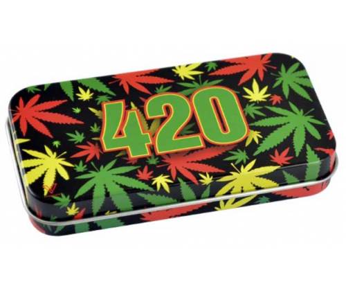 Metal Cigarette case V-Syndicase Tin Box - 420 Rasta -  Price: 3,90€