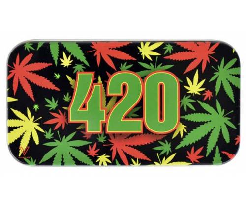 Metal Cigarette case V-Syndicase Tin Box - 420 Rasta -  Price: 3,90€