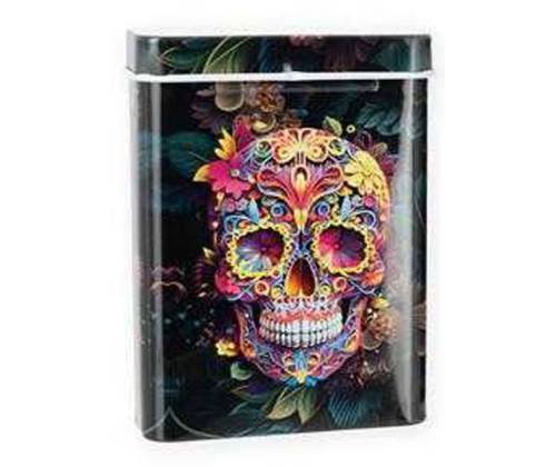 Μεταλλική Θήκη Τσιγάρων - Skull Design #1 - Τιμή: 3,80€