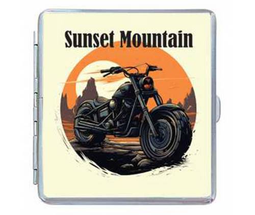 Belbox Cigarette case - Antique Motorbike Sunset Mountain -  Price: 3,30€