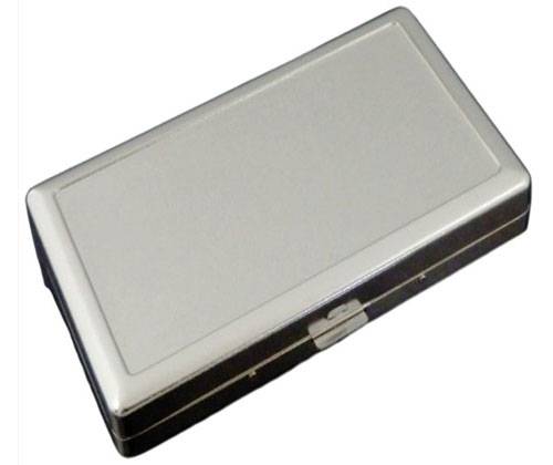 Cigarette case metallic Silver Square -  Price: 5,90€