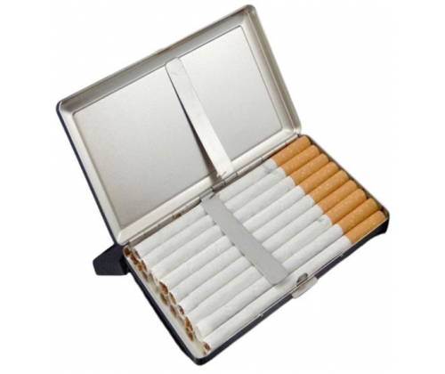 Cigarette case metallic Silver Square -  Price: 5,90€