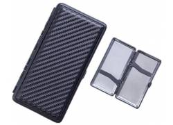 Ταμπακιέρα μεταλλική Μαύρη Carbon Mat για τσιγάρα 100mm