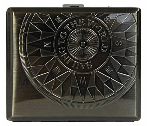 Ταμπακιέρα Μεταλλική Πυξίδα - Compass Antique - Τιμή: 4,70€