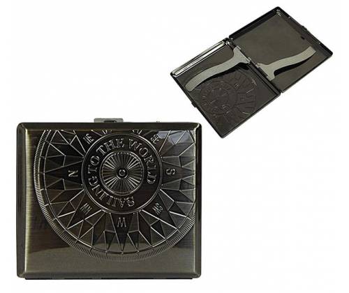 Ταμπακιέρα Μεταλλική Πυξίδα - Compass Antique - Τιμή: 4,70€