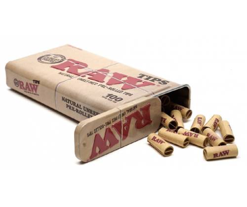 RAW Pre-Rolled Tips Τζιβάνα Σε Μεταλλικό Κουτί - Προτυλιγμένη 100τεμ. - Τιμή: 3,90€