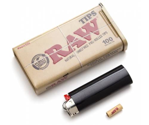 RAW Pre-Rolled Tips Τζιβάνα Σε Μεταλλικό Κουτί - Προτυλιγμένη 100τεμ. - Τιμή: 3,90€