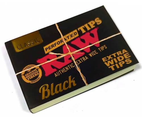 RAW Tips Black Τζιβάνα Μαύρη Φαρδιά Extra Wide - Aκατέργαστη 40φ. - 36τεμ. - Τιμή: 14,10€