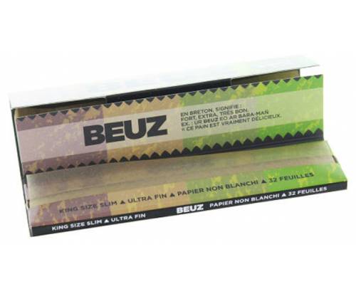 Beuz Χαρτάκια King Size Slim Unbleached Ακατέργαστο με Τζιβάνα 32φ. - Τιμή: 1,40€