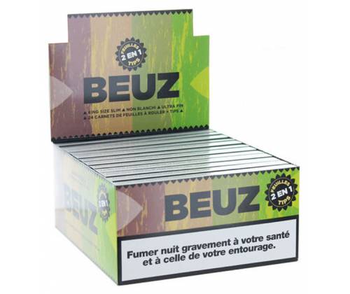 Beuz Χαρτάκια King Size Slim Unbleached Ακατέργαστο με Τζιβάνα 32φ. - Τιμή: 1,40€