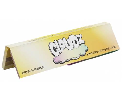 Cloudz Χαρτάκια Premium Ακατέργαστο Brown - King Size Slim με Τζιβάνα 32φ. - Τιμή: 1,70€