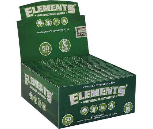 Elements Papers - King Size Slim Green 32" - 50pcs. - Price: 23,50€