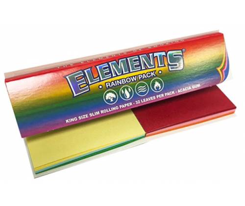 Elements Χαρτάκια - Connoisseur - King Size Slim Rainbow  32φ. με Τζιβάνες 24τεμ. - Τιμή: 21,10€