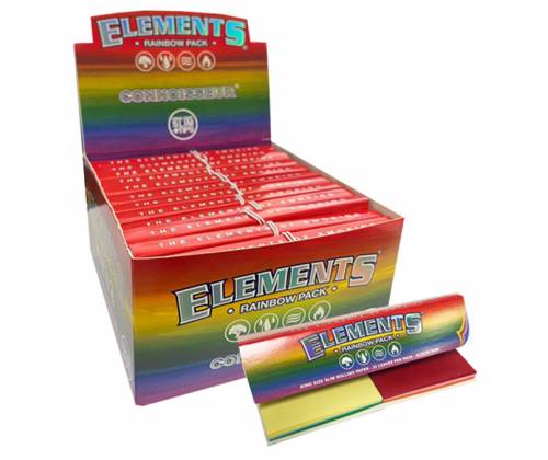Elements Χαρτάκια - Connoisseur - King Size Slim Rainbow  32φ. με Τζιβάνες 24τεμ. - Τιμή: 21,10€