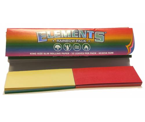 Elements Χαρτάκια - Connoisseur - King Size Slim Rainbow  32φ. με Τζιβάνες 24τεμ. - Τιμή: 21,10€