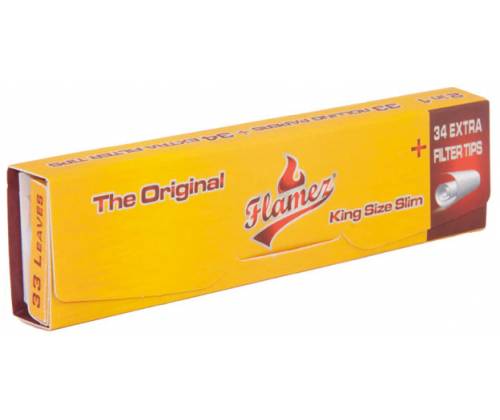 Flamez Χαρτάκια The Original King Size Slim - 33φ. + Tips - Τιμή: 1,35€