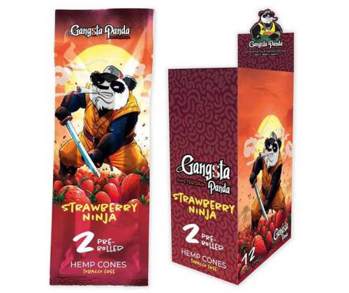 Gangsta Panda Blunt Wraps Πουρόφυλλα - Strawberry 2φ. - Τιμή: 1,50€