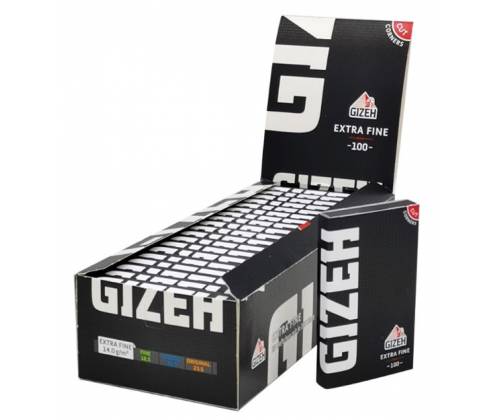 GIZEH Χαρτάκια Black Extra Fine Double 100φ. - Μαύρο με Μαγνήτη 20τεμ. - Τιμή: 10,60€