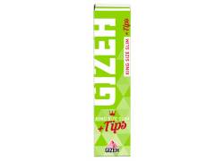 GIZEH Χαρτάκια Green Super Fine King Size Slim + Tips - Μαγνητικό Κλείσιμο