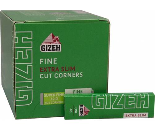 GIZEH Χαρτάκια Fine - Πράσινο - Extra Slim 66 - 50τεμ. - Τιμή: 12,00€