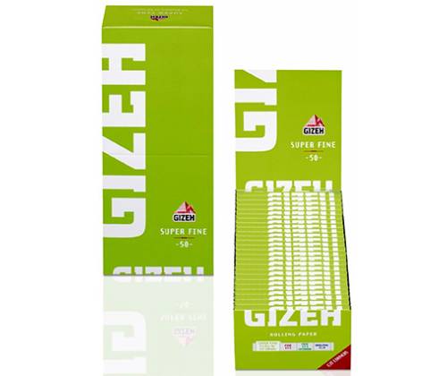 GIZEH Χαρτάκια Super Fine - Λαχανί 50τεμ. - Τιμή: 12,50€