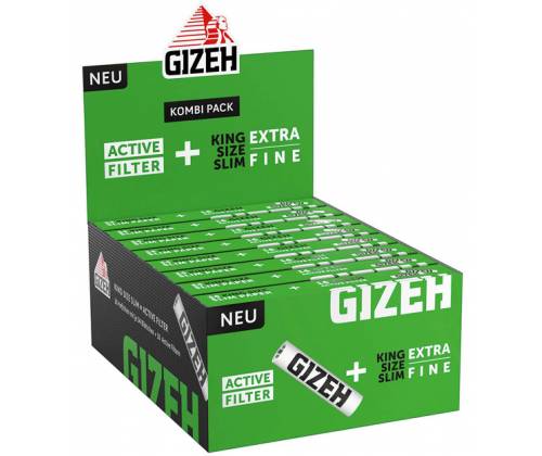 GIZEH Χαρτάκια Black King Size 34φ. με Φίλτρα Ενεργού Ανθρακα - Μαγνητικό Κλείσιμο - Τιμή: 3,90€