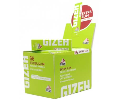 GIZEH Rolling Papers Super Fine - Cabbage - Extra Slim 66 New 50pcs. -  Price: 12,75€