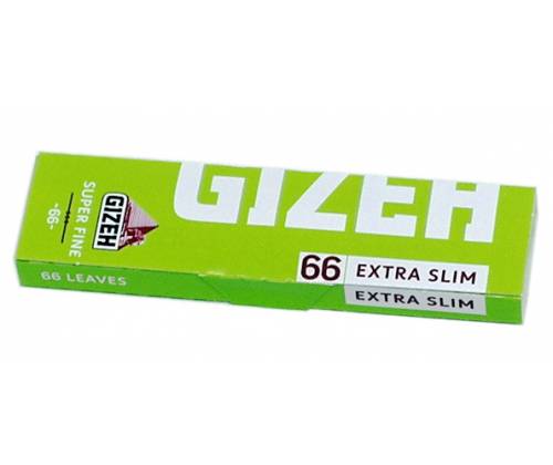 GIZEH Χαρτάκια Super Fine - Λαχανί - Extra Slim 66 Νέο - Τιμή: 0,26€