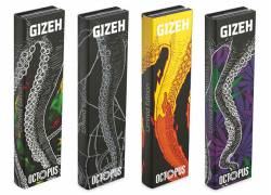 GIZEH Χαρτάκια Octopus Limited Edition Black King Size Slim 34φ. + Tips- Μαγνητικό Κλείσιμο