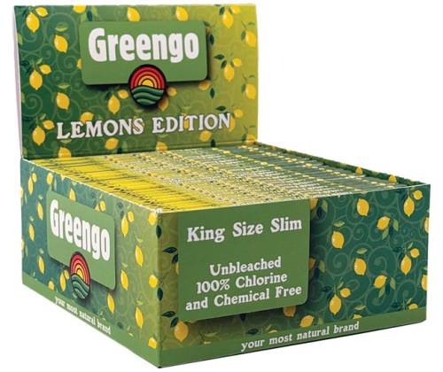 Greengo Χαρτάκια Lemons Edition Ακατέργαστο - King Size Slim 50τεμ. - Τιμή: 42,50€