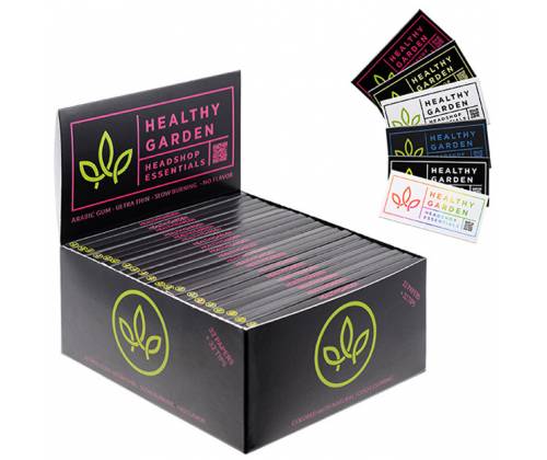 Healthy Garden Χαρτάκια - Pink - King Size Slim με Ροζ Τζιβάνες 32φ. - Τιμή: 2,60€