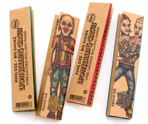 Lion Rolling Circus Χαρτάκια Big Smoke - KS Unbleached Ακατέργαστο 33φ. - Τιμή: 1,10€