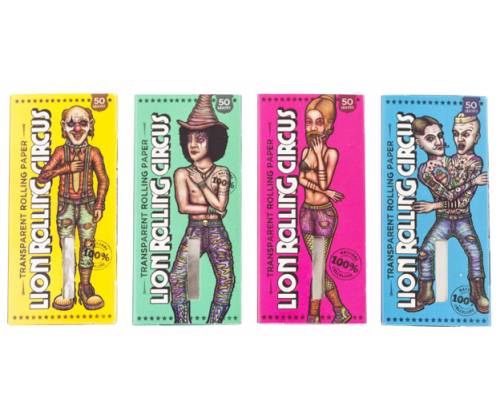 Lion Rolling Circus Χαρτάκια 1¼ - Διάφανα Transparent 50φ. - Τιμή: 1,10€
