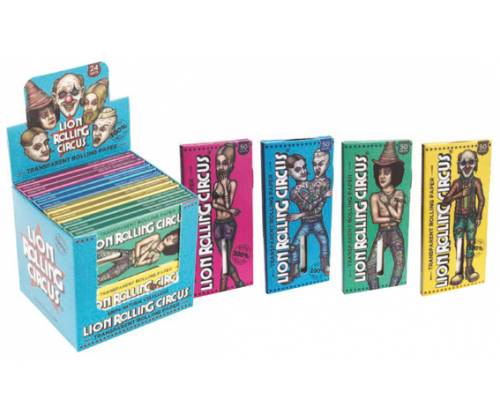 Lion Rolling Circus Χαρτάκια 1¼ - Διάφανα Transparent 50φ. - Τιμή: 1,10€
