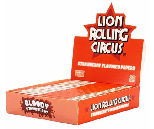 Lion Rolling Circus Χαρτάκια 32φ. King Size - Φράουλα (Bloody Strawberry) - Τιμή: 2,10€