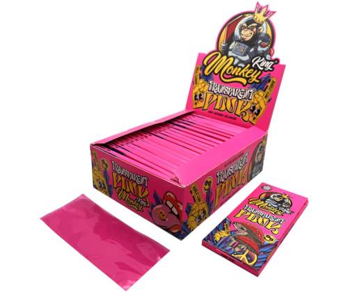 Monkey King Rolling Papers King Size Transparent Cellulose Pink- 40f. - Price: 0,95€