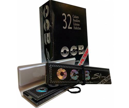 OCB Premium Χαρτάκια - Μαύρο - King Size Slim με Τζιβάνες 32τεμ. - Τιμή: 31,42€