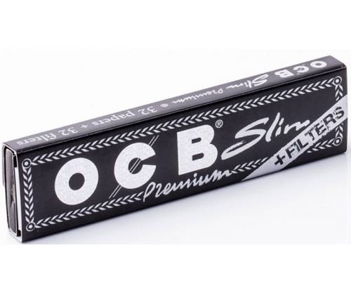 OCB Premium Χαρτάκια - Μαύρο - King Size Slim με Τζιβάνες - Τιμή: 1,20€
