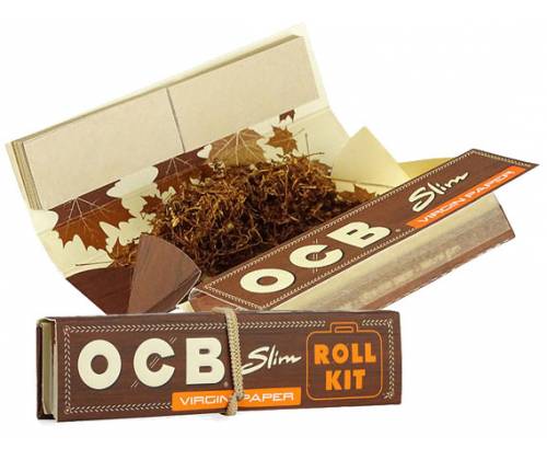 OCB Unbleached Χαρτάκια Roll Kit - Ακατέργαστο - King Size Slim με Τζιβάνες και Δισκάκι 20τεμ. - Τιμή: 37,00€