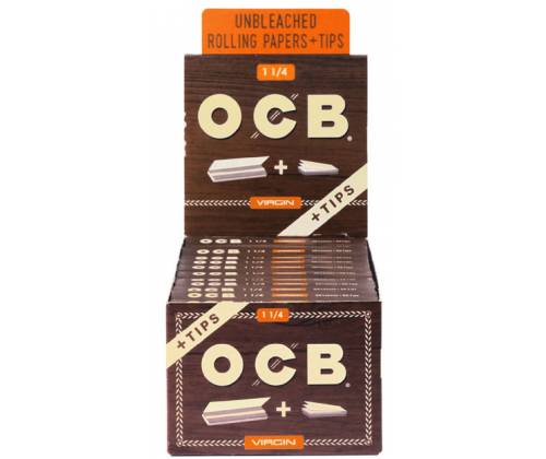 OCB Χαρτάκια - Unbleached Ακατέργαστο 50φ. - 1¼ με Τζιβάνες 24τεμ. - Τιμή: 19,90€