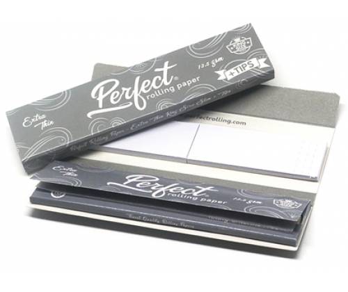 Perfect Χαρτάκια - Ασημί King Size Λεπτό Πάχος με Τζιβάνες - Τιμή: 0,62€