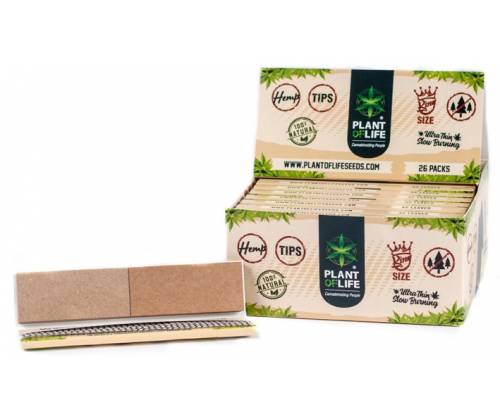 Plant of Life Χαρτάκια - Ακατέργαστο Hemp King Size Slim & Tips - Τιμή: 1,10€