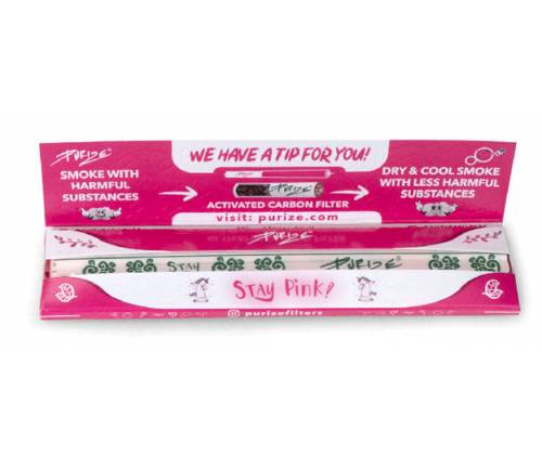 Purize Χαρτάκια Pink - King Size Slim 32+10φ. - Τιμή: 1,30€