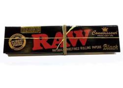 RAW Connoisseur Χαρτάκια Black - Ακατέργαστο - King Size Slim με Τζιβάνα 32φ.