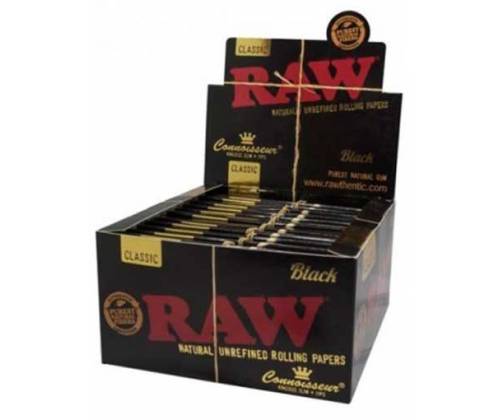 RAW Connoisseur Χαρτάκια Black - Ακατέργαστο - King Size Slim με Τζιβάνα 32φ. - 24τεμ. - Τιμή: 21,50€