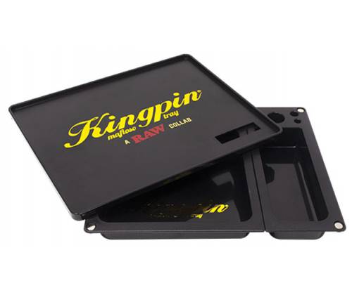 KingPin Raw Mafiozo Rolling Tray Tray Plastic Black (26x21cm) -  Price: 14,80€