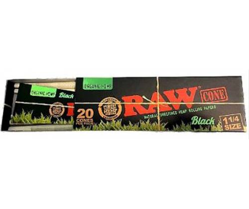 RAW Black Cone PreRolled Organic - Κώνος Προτυλιγμένος - 20τεμ. - 1¼ - Τιμή: 5,20€