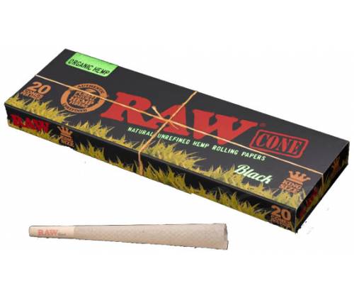 RAW Black Cone PreRolled Organic - Κώνος Προτυλιγμένος - 20τεμ. - King Size - Τιμή: 5,20€