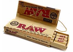 RAW Χαρτάκια Classic - Ακατέργαστο - 1¼ με Προτυλιγμένη Τζιβάνα